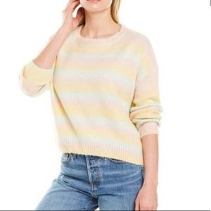 LUMIERE Pullover Sweater Rainbow Crew Neck NWT S